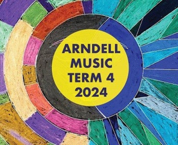 Art work of rainbow colours linking to Term 4 2024 music